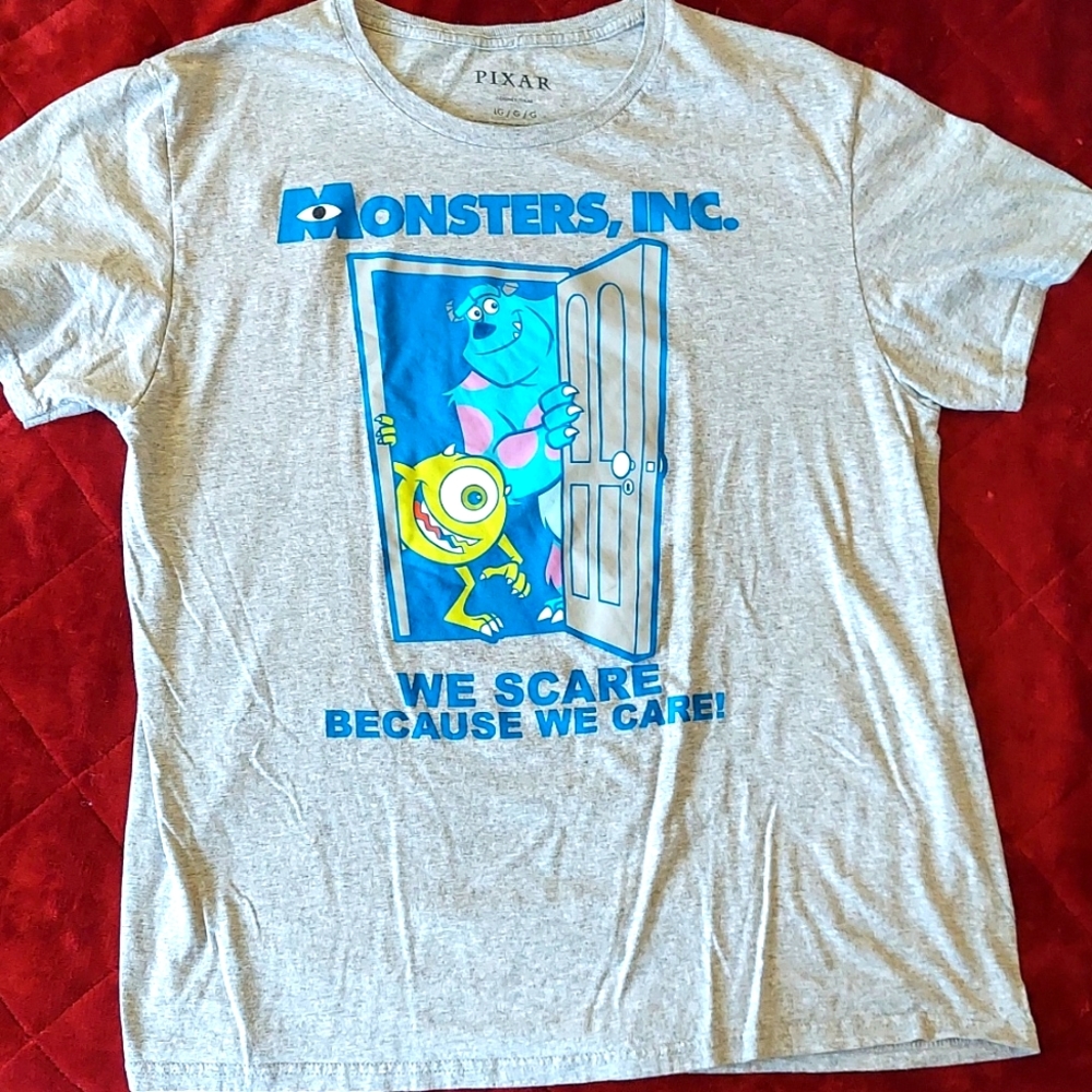 Monsters Inc. Short Sleeve Women's T-Shirt | Size Large | Color Gray